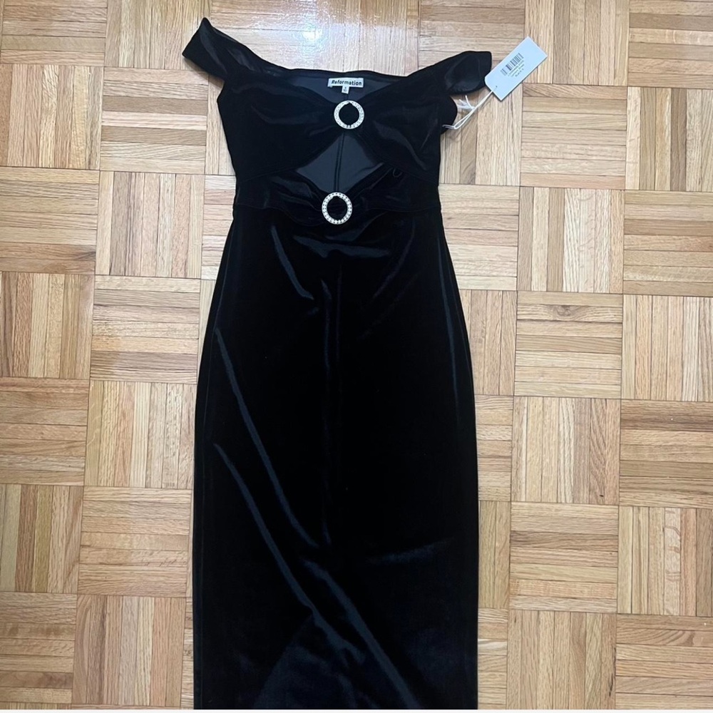 Reformation Off The Shoulder Dress / Midi Dress For Wedding / Formal Event Party